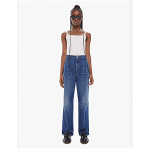 MOTHER High-Rise Wide Leg Jeans in Classic Blue Wash